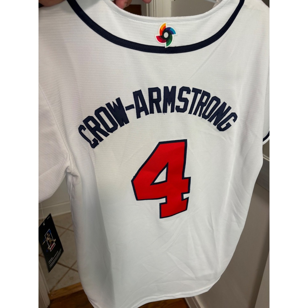 Nike Kids Team USA WBC Pete Crow-Armstrong Baseball Jersey White Size XL 18-20 - Picture 4 of 4